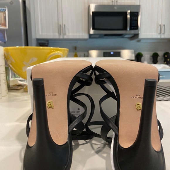 VERONICA BEARD 'ABRIELLA' Black Sling  Back Wrap Around Ankle Strap Size 8 - Picture 4 of 7